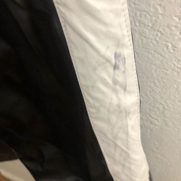 Boohoo Faux Leather Sports Stripe Panel Pants size 8 - Picture 4 of 8